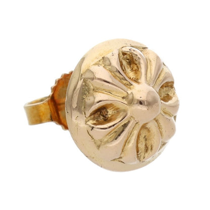 Chrome Hearts 22K Crossball Stud Gold Earring Yellow