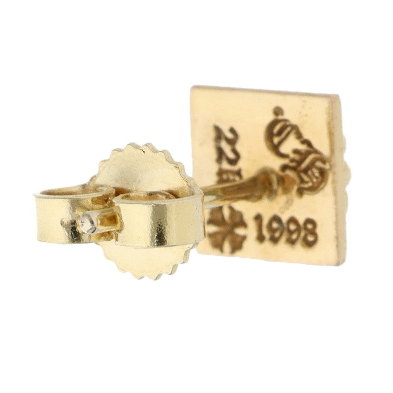 Chrome Hearts 22K Pyramid Stud 1-Dia Gold Earring