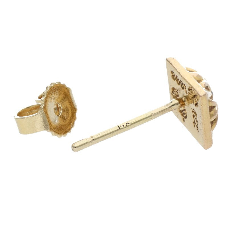 Chrome Hearts 22K Pyramid Stud 1-Dia Gold Earring