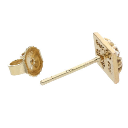 Chrome Hearts 22K Pyramid Stud 1-Dia Gold Earring