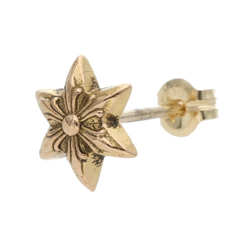 Chrome Hearts 22K Star Stud Earring Yellow Gold Single