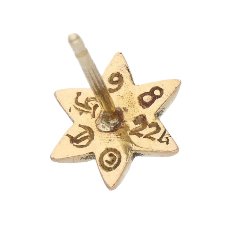Chrome Hearts 22K Star Stud Earring Yellow Gold Single