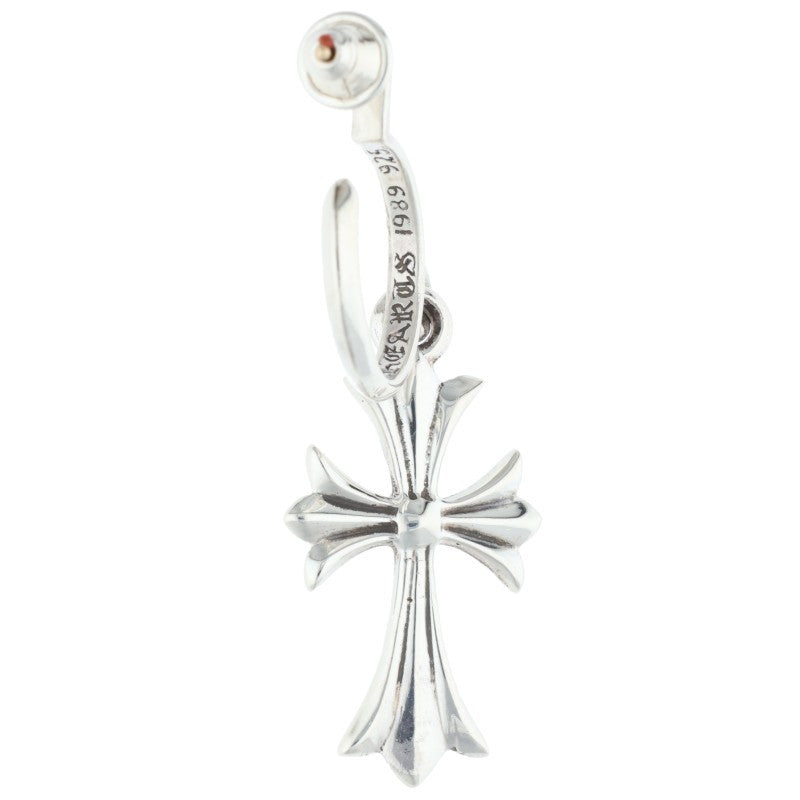 Chrome Hearts Tiny CH Cross Hoop Silver Earring