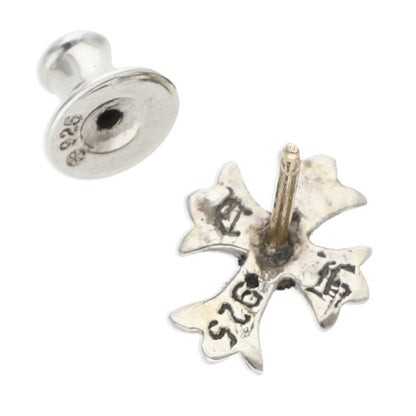 Chrome Hearts No2 CH Cross Dia 1-Diamond Stud Earring