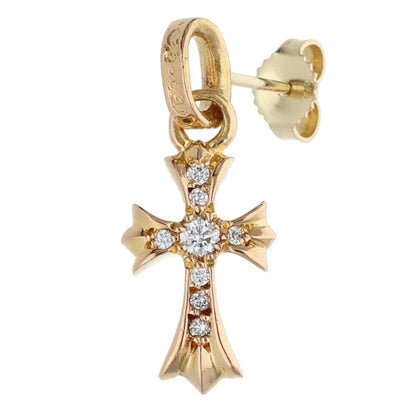 Chrome Hearts 22K Baby Fat Pave Diamond Gold Earring