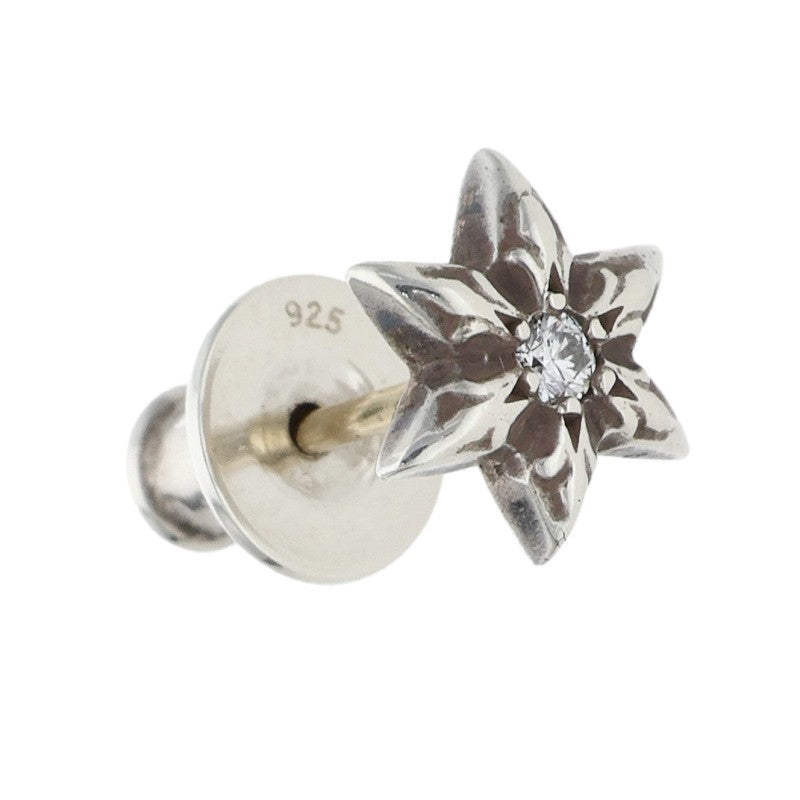 Chrome Hearts Star Stud 1 Diamond Silver Single Earring