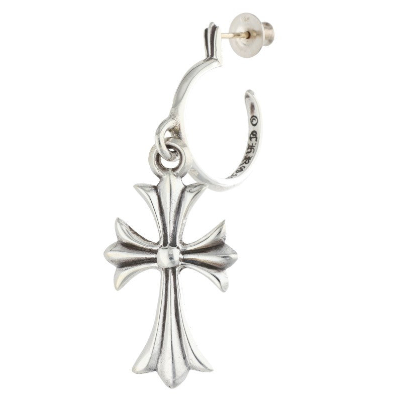 Chrome Hearts Tiny CH Cross Hoop Silver Earring