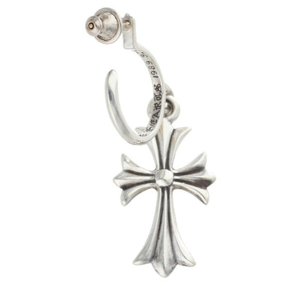 Chrome Hearts Tiny CH Cross Hoop Silver Earring