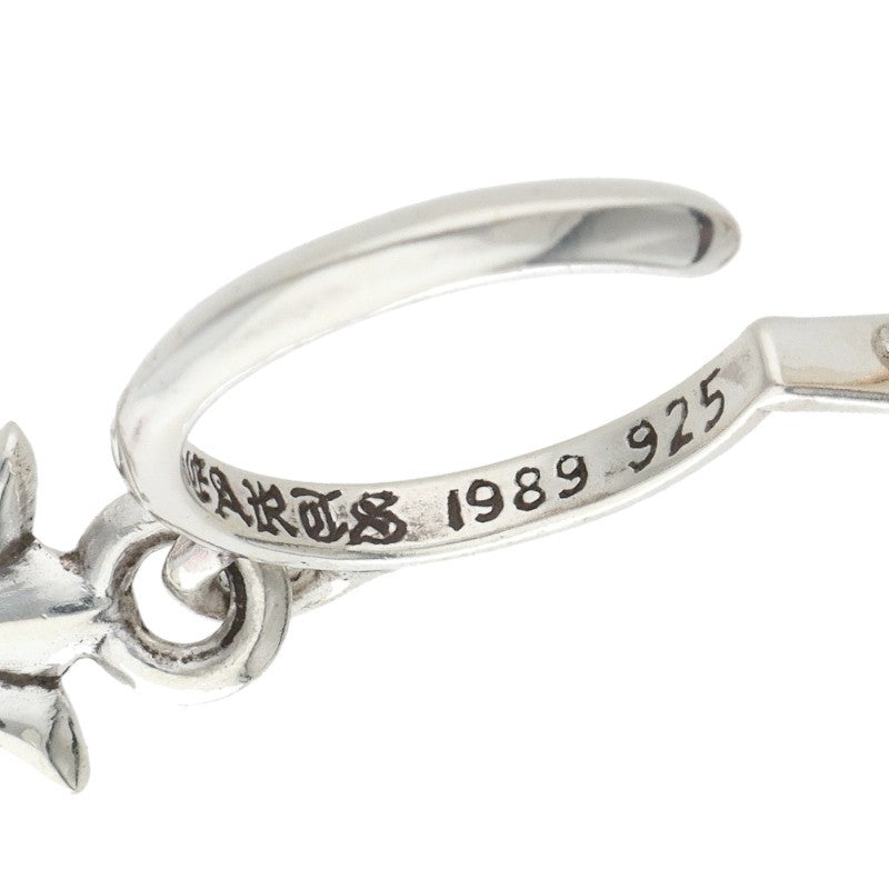 Chrome Hearts Tiny CH Cross Hoop Silver Earring