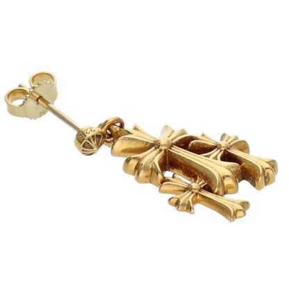 Chrome Hearts 22K Triple CH Cross Drop Gold Earring