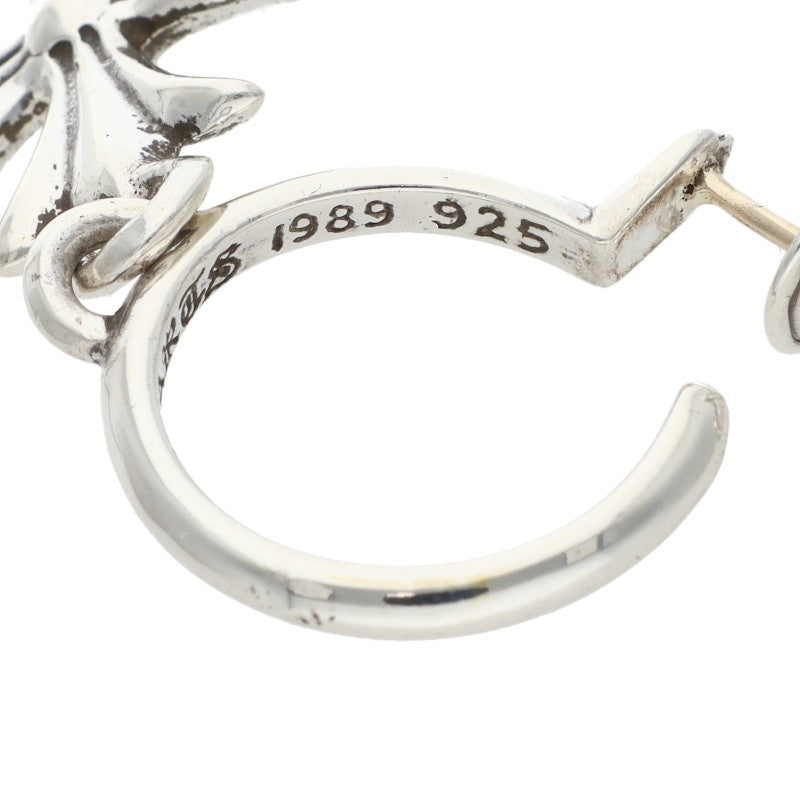 Chrome Hearts Tiny CH Cross Hoop Silver Single Earring