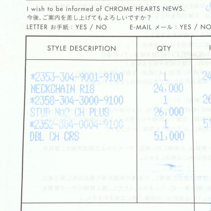 Chrome Hearts No2 CH Plus Stud Silver Earring