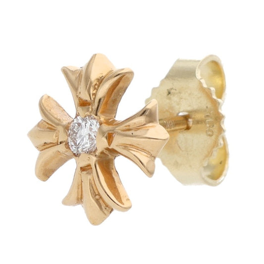 Chrome Hearts 22K 1-Diamond Plus Stud Earring