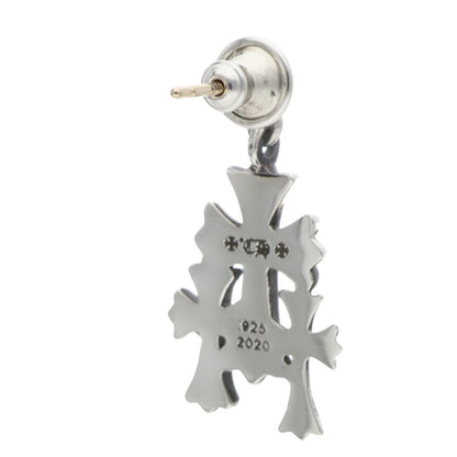 Chrome Hearts Triple CH Cross Silver Earring