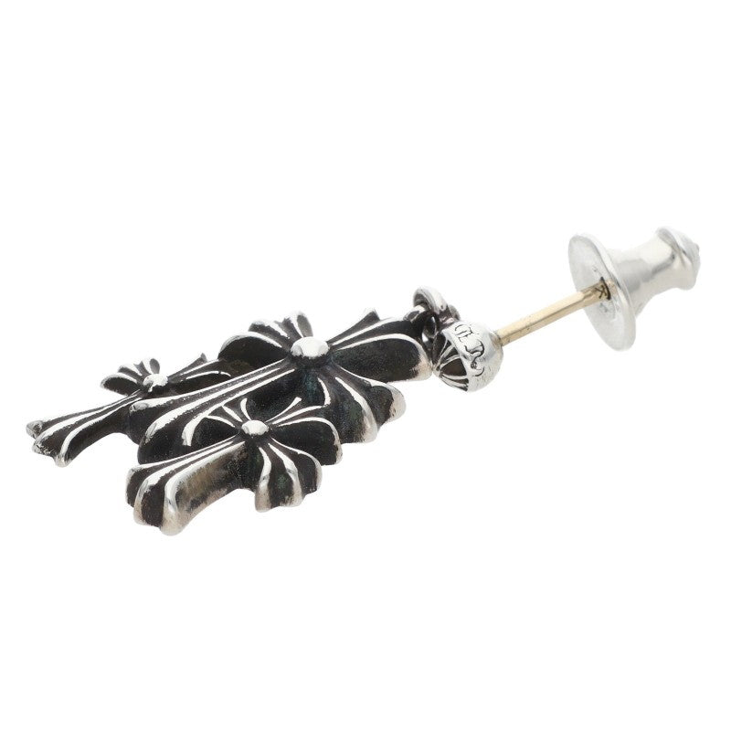 Chrome Hearts Triple CH Cross Silver Earring