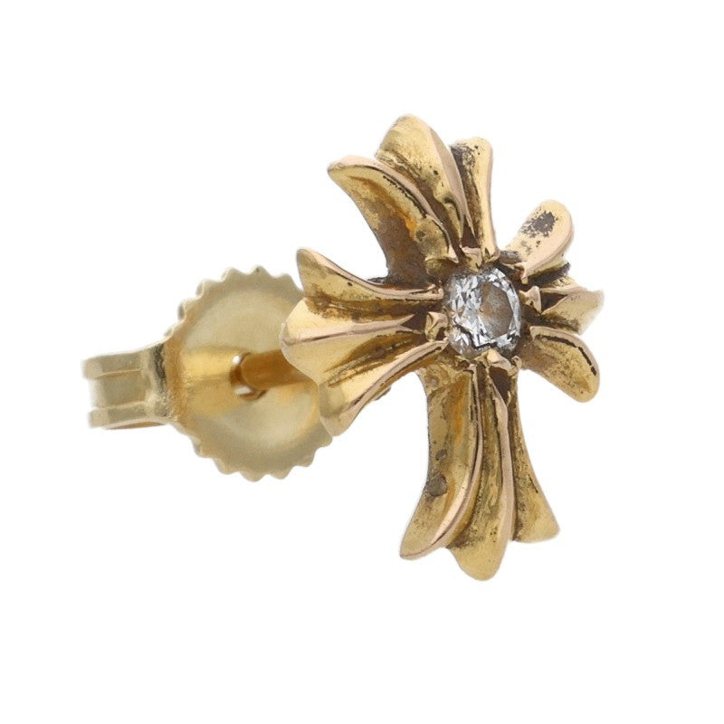 Chrome Hearts 22K CH Cross Stud 1 Diamond Earring