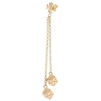 Chrome Hearts 22K Dice DBL Yellow Gold Earring