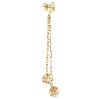 Chrome Hearts 22K Dice DBL Yellow Gold Earring