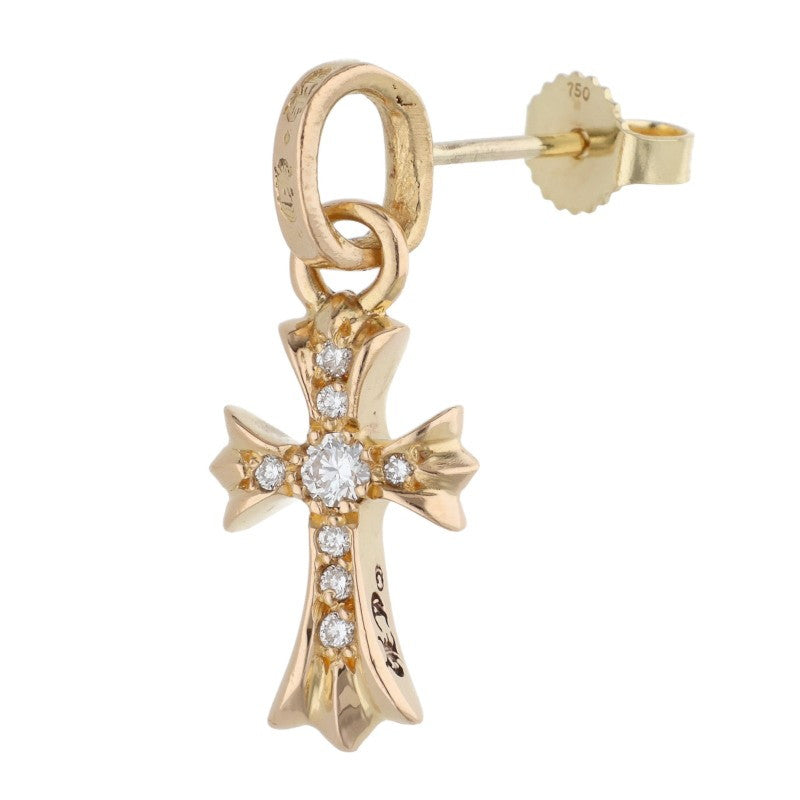 Chrome Hearts 22K Baby Fat Pave Diamond Gold Earring Multi