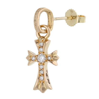 Chrome Hearts 22K Baby Fat Pave Diamond Gold Earring Multi
