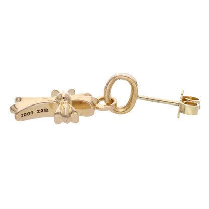 Chrome Hearts 22K Baby Fat Pave Diamond Gold Earring Multi