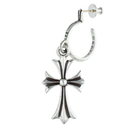 Chrome Hearts Tiny CH Cross Hoop Single Earring 925 Silver