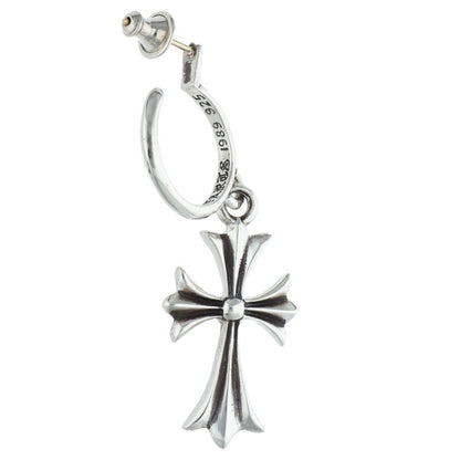 Chrome Hearts Tiny CH Cross Hoop Single Earring 925 Silver