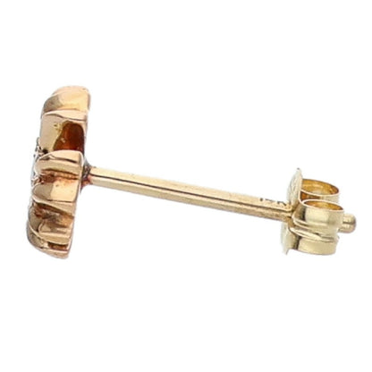 Chrome Hearts 22K CH Cross Fat PAVE Dia Gold Stud Earring
