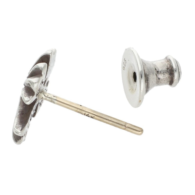Chrome Hearts No2 CH Cross Stud 1 Diamond Silver Earring