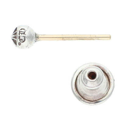 Chrome Hearts Mini Cross Ball Stud Single Earring Silver