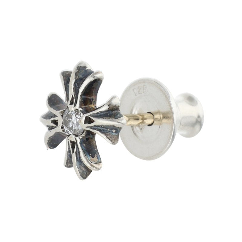 Chrome Hearts CH Plus Stud 1 Diamond Silver Earring