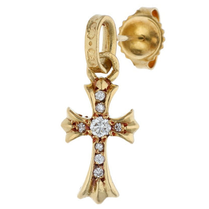 Chrome Hearts 22K Pave Diamond Baby Fat Gold Earring