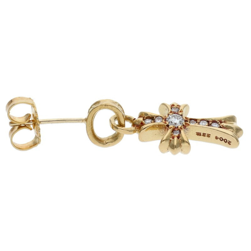 Chrome Hearts 22K Pave Diamond Baby Fat Gold Earring