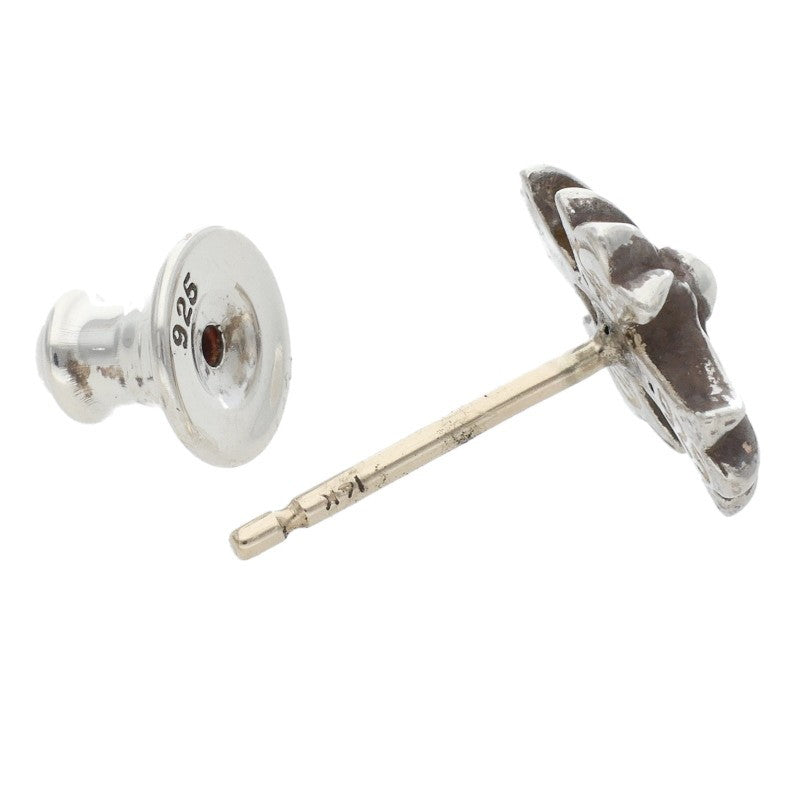 Chrome Hearts No2 CH CRS Cross Stud Silver Earring