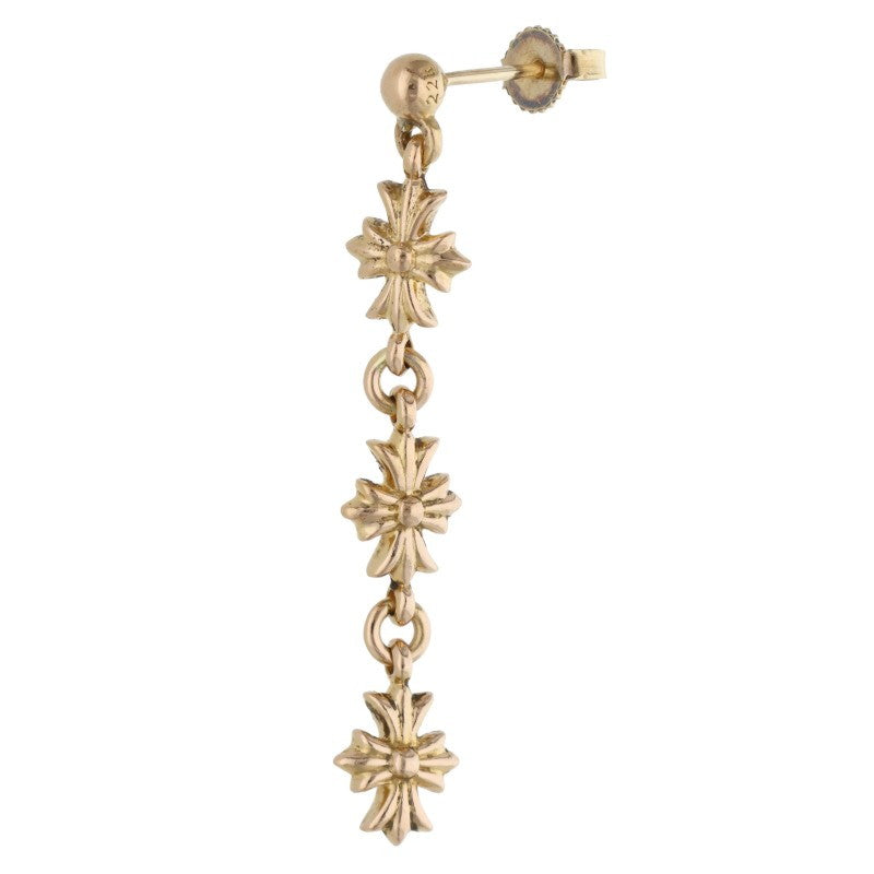 Chrome Hearts 22K Tiny E CH Plus 3 Drop Earring Yellow