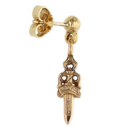 Chrome Hearts 22K DRP STCK DGGR Gold Earring Yellow