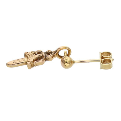 Chrome Hearts 22K DRP STCK DGGR Gold Earring Yellow