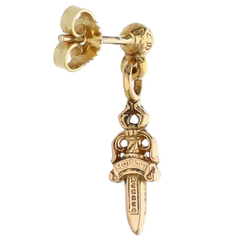 Chrome Hearts 22K DRP STCK DGGR Gold Earring