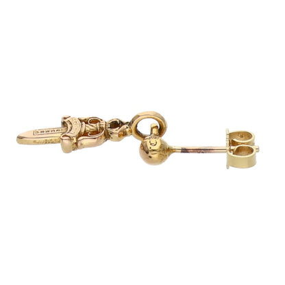 Chrome Hearts 22K DRP STCK DGGR Gold Earring