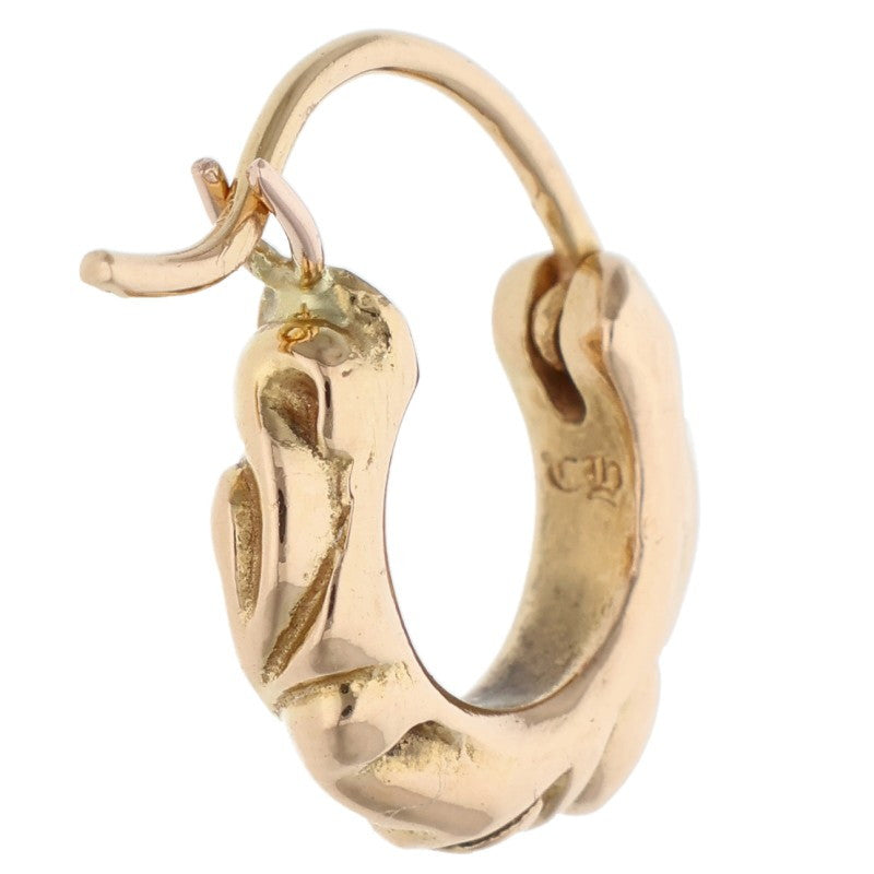 Chrome Hearts 22K Tiny Scroll Hoop Gold Earring Single