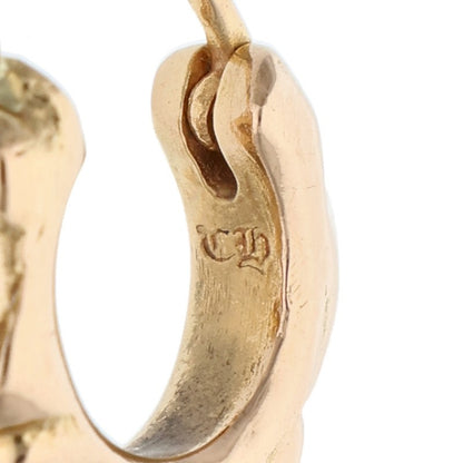 Chrome Hearts 22K Tiny Scroll Hoop Gold Earring Single