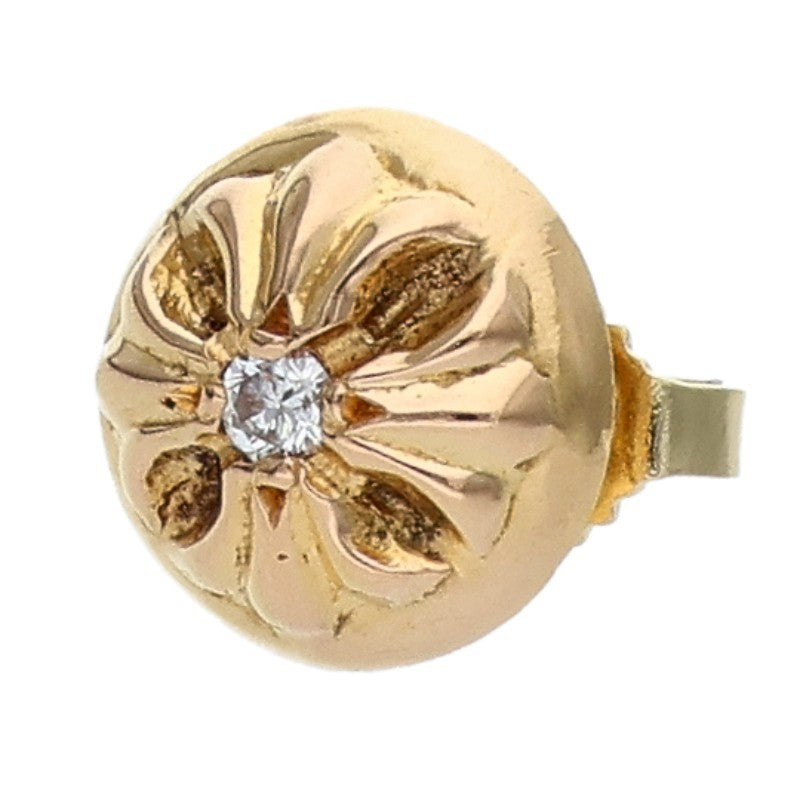 Chrome Hearts 22K Gold Cross Ball Stud Earring