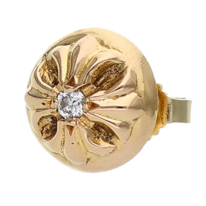 Chrome Hearts 22K Gold Cross Ball Stud Earring