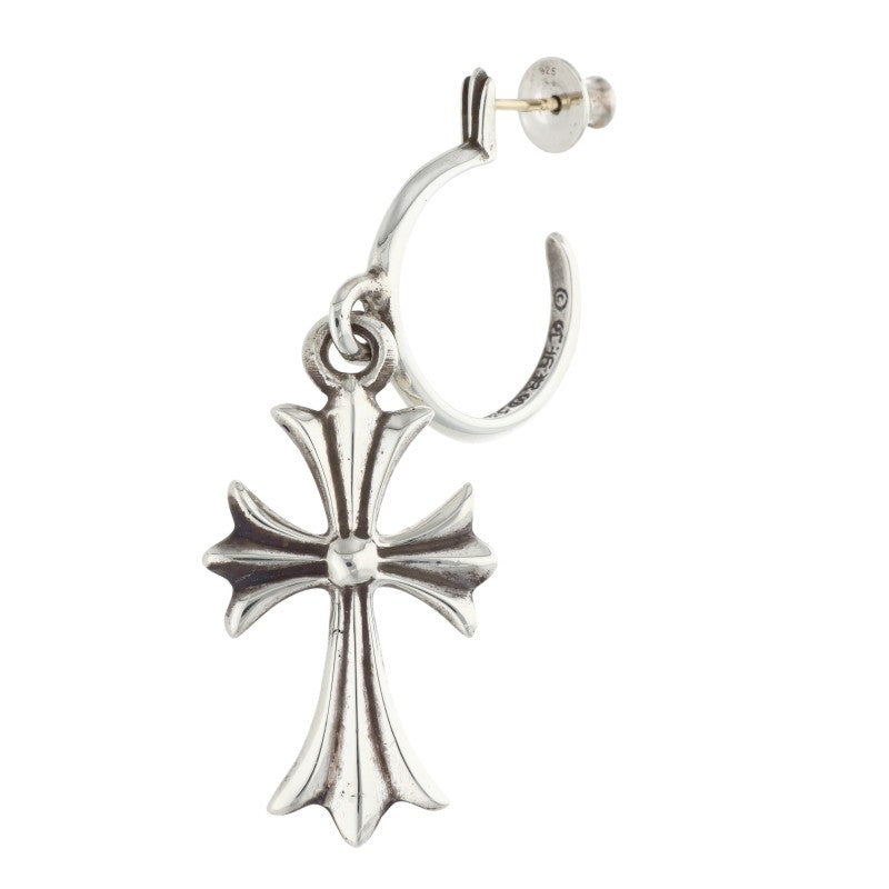Chrome Hearts TINY CH CROSS Hoop Earring Silver
