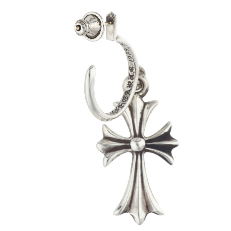 Chrome Hearts TINY CH CROSS Hoop Earring Silver