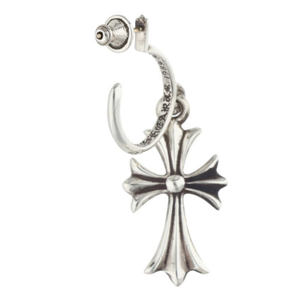 Chrome Hearts TINY CH CROSS Hoop Earring Silver