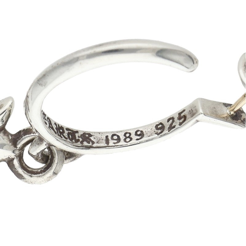 Chrome Hearts TINY CH CROSS Hoop Earring Silver