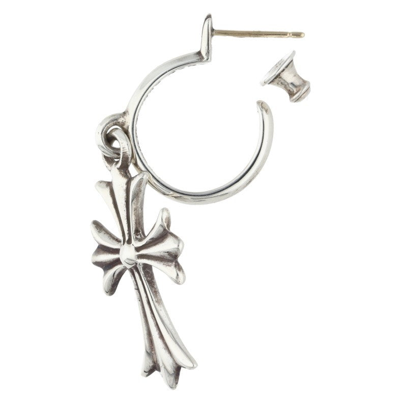 Chrome Hearts TINY CH CROSS Hoop Earring Silver