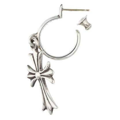 Chrome Hearts TINY CH CROSS Hoop Earring Silver