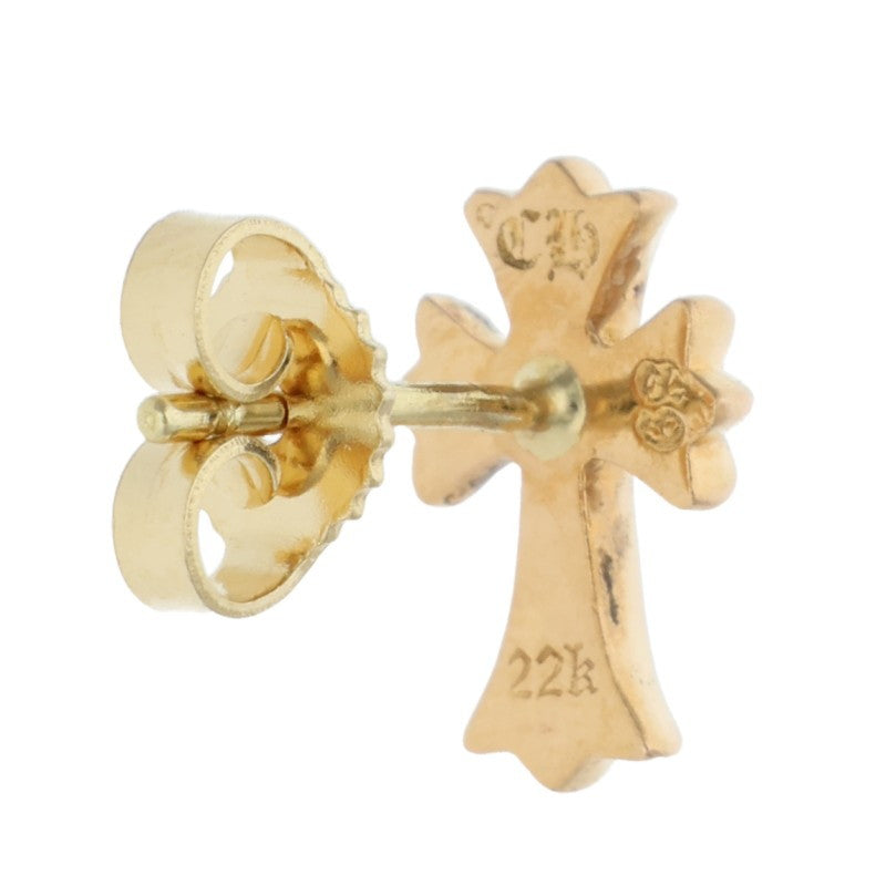 Chrome Hearts 22K CH CRSS 2 FAT Gold Stud Earring
